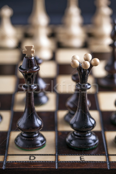 Chess pieces showing competition in business and sport Stock photo © BrunoWeltmann