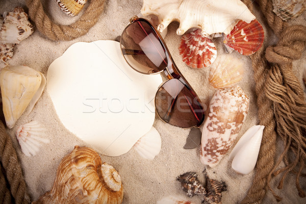 Stock photo: Say hello! Beach and message concept