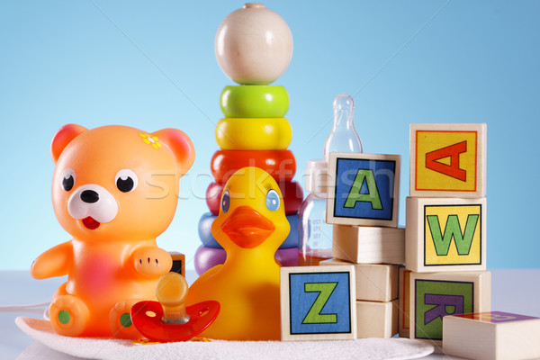 Jouets pour bébés table fond amusement garçon [[stock_photo]] © BrunoWeltmann