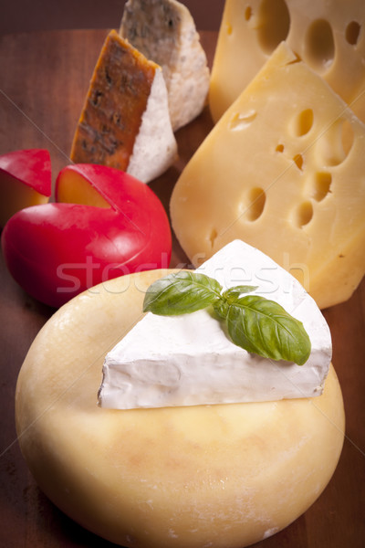 Peynir şarap gıda grup çiftlik şişe Stok fotoğraf © BrunoWeltmann