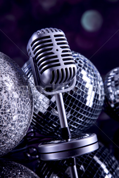 professional silver microphone Stock photo © BrunoWeltmann