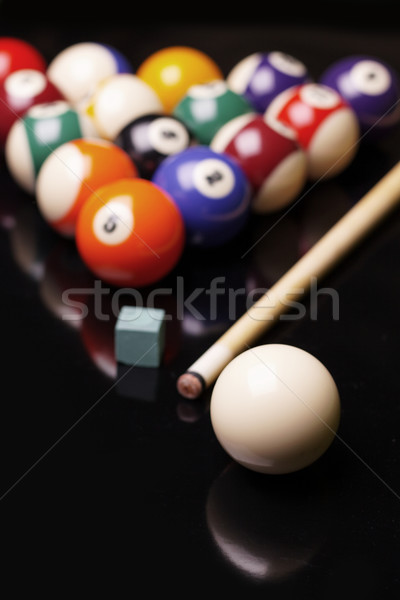 Biliárd fekete sport háttér asztal zöld Stock fotó © BrunoWeltmann