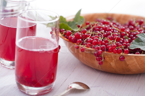 Healthy red currants in a bowl with extras Stock photo © BrunoWeltmann