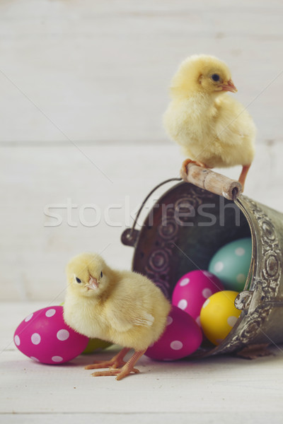 Ostern Huhn Eier Dekoration weiß Jahrgang Stock foto © BrunoWeltmann