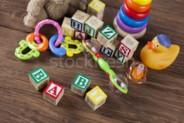 Children's World toy on a wooden background. Stock photo © BrunoWeltmann