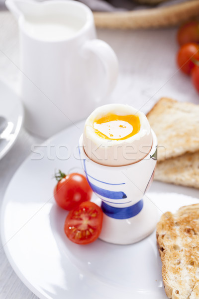 Foto stock: Huevo · manana · brindis · atasco · café · tomates