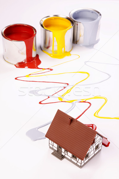 Malerei malen Haus Hintergrund Kunst Farbe Stock foto © BrunoWeltmann