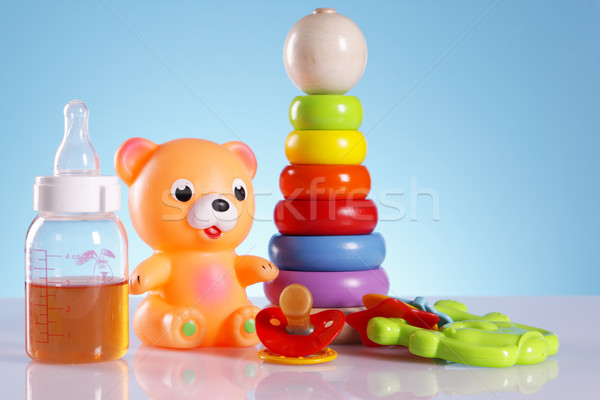 Jouets pour bébés table fond amusement garçon [[stock_photo]] © BrunoWeltmann