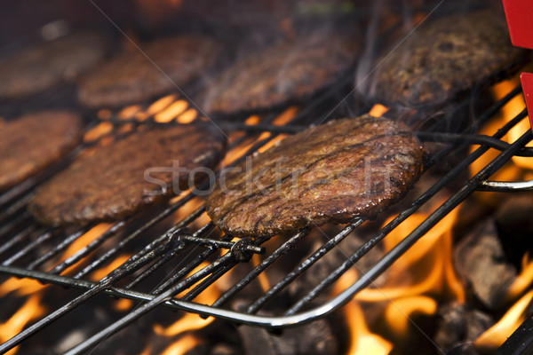 Grill idő barbecue kert étel buli Stock fotó © BrunoWeltmann