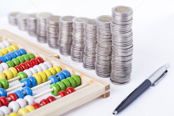доход деньги калькулятор белый бизнеса Сток-фото © BrunoWeltmann