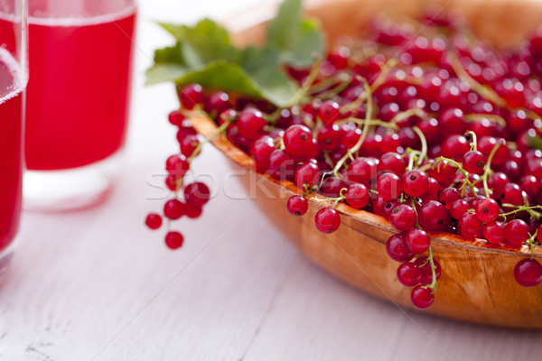 Healthy red currants in a bowl with extras Stock photo © BrunoWeltmann