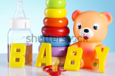 Jouets pour bébés table fond amusement garçon [[stock_photo]] © BrunoWeltmann