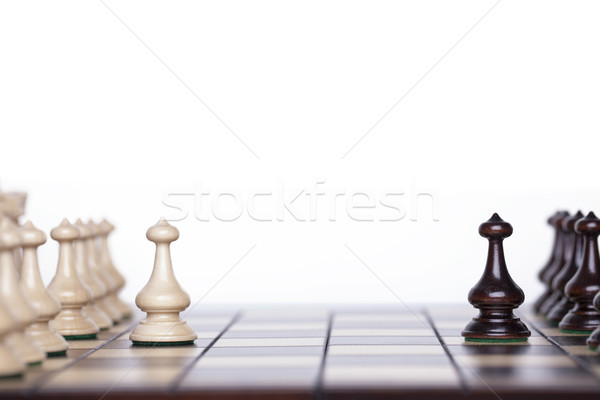 Foto stock: Piezas · de · ajedrez · tablero · de · ajedrez · competencia · negocios · juego