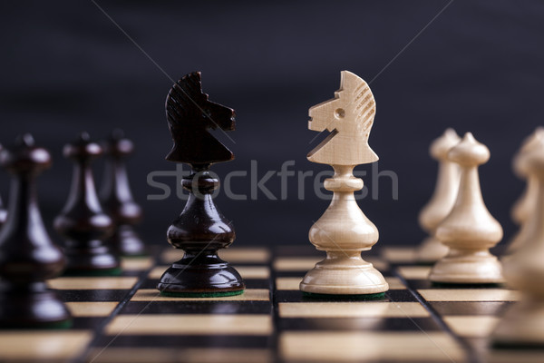 Foto stock: Piezas · de · ajedrez · competencia · negocios · deporte · éxito