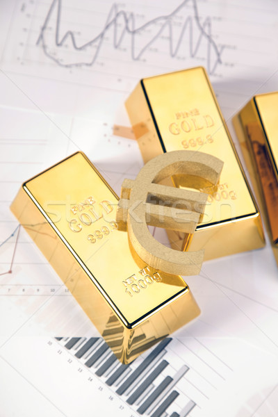 Gold Bars Graphen Statistik Geld Metall Stock foto © BrunoWeltmann