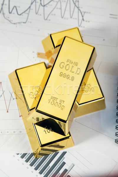 Gold Bars Graphen Statistik Geld Metall Stock foto © BrunoWeltmann