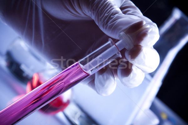 Labor Glasgeschirr Test Rohre Hand Medizin Stock foto © BrunoWeltmann