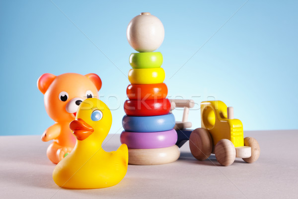 Jouets pour bébés table fond amusement garçon [[stock_photo]] © BrunoWeltmann