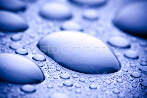 Foto d'archivio: Gocce · d'acqua · acqua · abstract · blu · pattern · clean