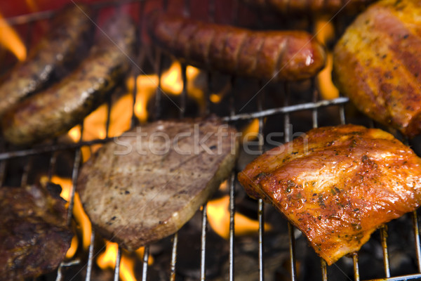 Stock photo: Grill time, Barbecue in the garden