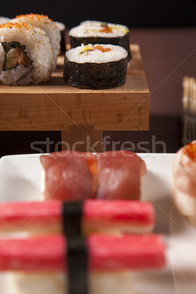 Frischen Sushi Variation lecker Essen Stock foto © BrunoWeltmann