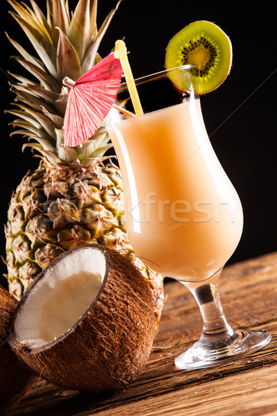 Stock photo: Exotic drinks on black