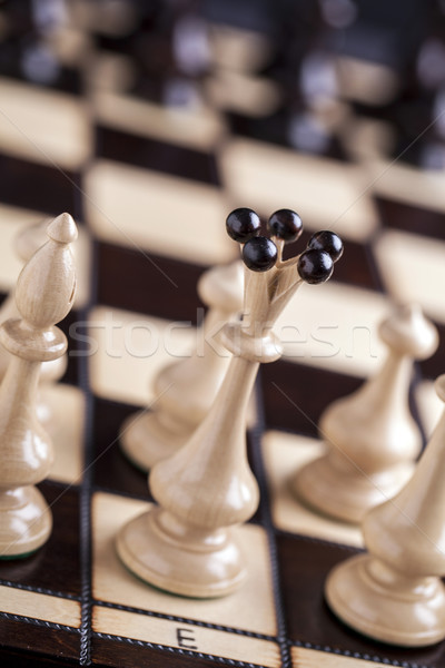 Chess pieces on a chessboard. Stock photo © BrunoWeltmann