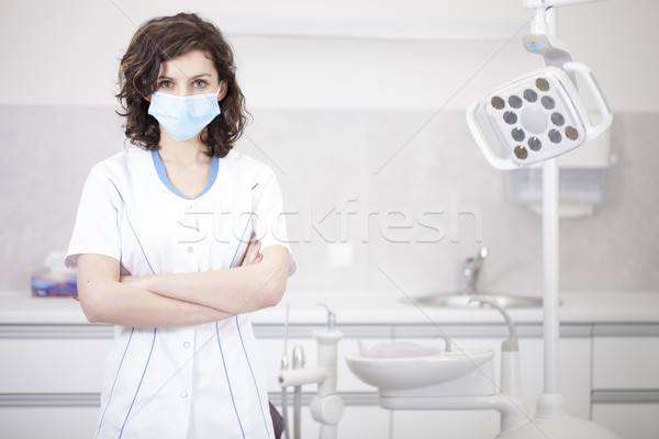 Young professional woman dentist in the office Stock photo © BrunoWeltmann