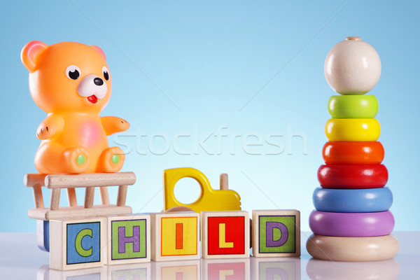 Jouets pour bébés table fond amusement garçon [[stock_photo]] © BrunoWeltmann