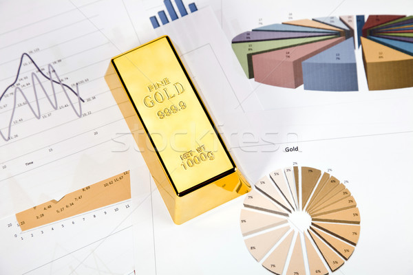 Stock fotó: Arany · rácsok · grafikonok · statisztika · pénz · fém