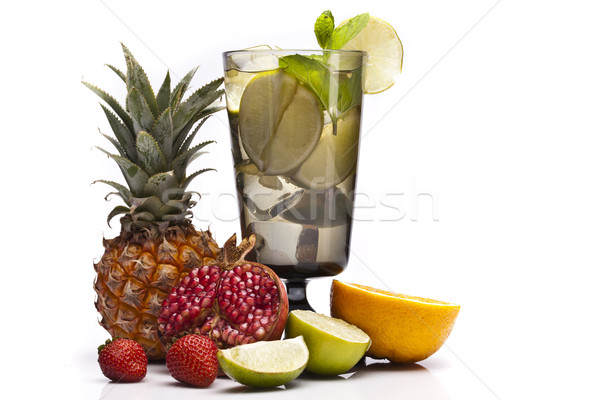 Exotic alcohol drinks set with fruits Stock photo © BrunoWeltmann