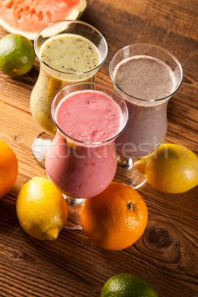 Healthy diet, protein shakes and fruits Stock photo © BrunoWeltmann