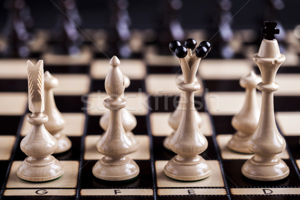 Chess pieces showing competition in business and sport Stock photo © BrunoWeltmann