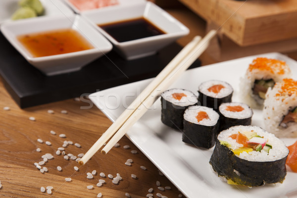 Heerlijk vers sushi variatie smakelijk voedsel Stockfoto © BrunoWeltmann