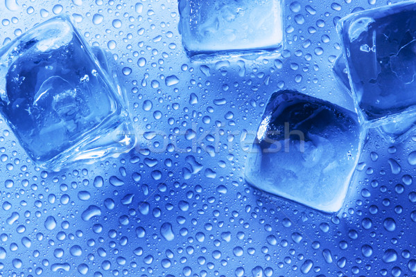 Eiswürfel blau Ziegel sauber cool Hintergrund Stock foto © BrunoWeltmann