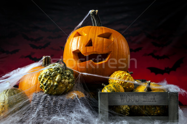 Scary halloween pumpkin Stock photo © BrunoWeltmann