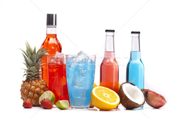 Exotic alcohol drinks set with fruits Stock photo © BrunoWeltmann