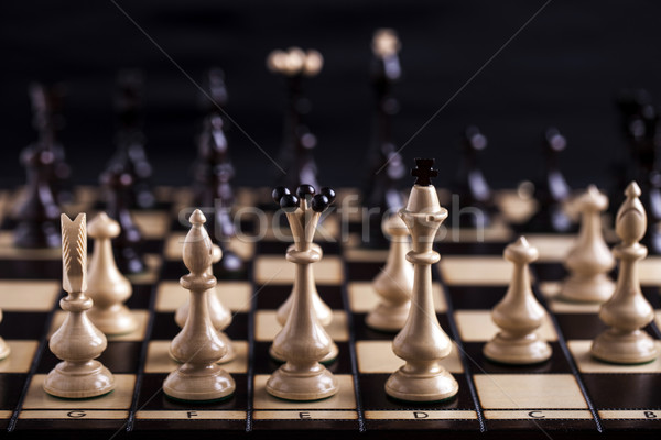 Chess pieces on a chessboard. Stock photo © BrunoWeltmann