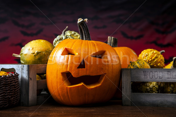 Scary halloween pumpkin Stock photo © BrunoWeltmann