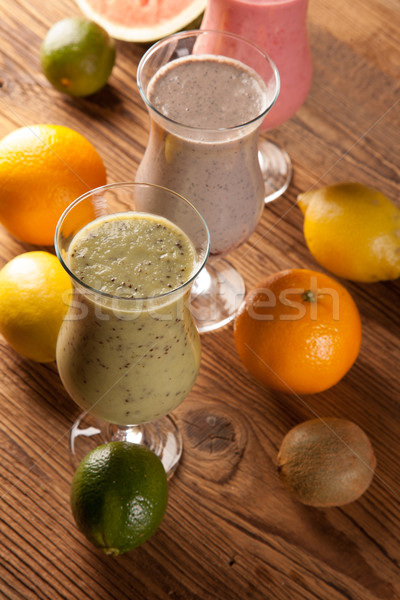 Healthy diet, protein shakes and fruits Stock photo © BrunoWeltmann