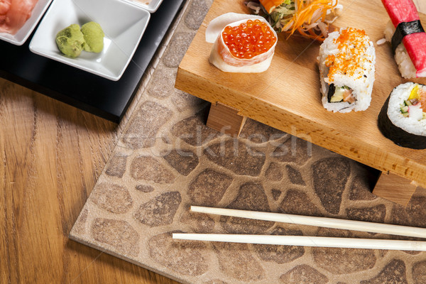 Delicioso frescos sushi variación sabroso alimentos Foto stock © BrunoWeltmann