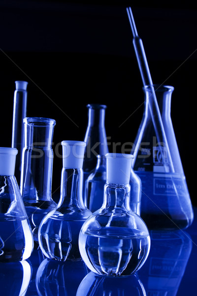 Labor Glasgeschirr medizinischen Labor chemischen Flüssigkeit Stock foto © BrunoWeltmann