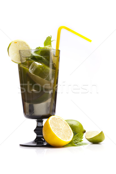 Perfect Mojito drink on white background Stock photo © BrunoWeltmann