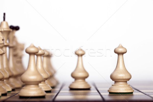 Chess pieces on a chessboard. Stock photo © BrunoWeltmann