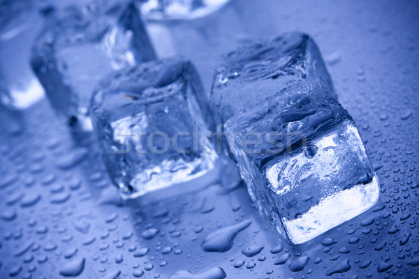 Eiswürfel blau Eis Ziegel sauber cool Stock foto © BrunoWeltmann
