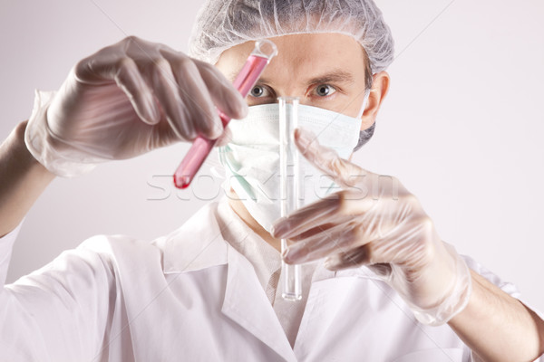 Naukowiec uśmiech twarz lekarza medycznych technologii Zdjęcia stock © BrunoWeltmann