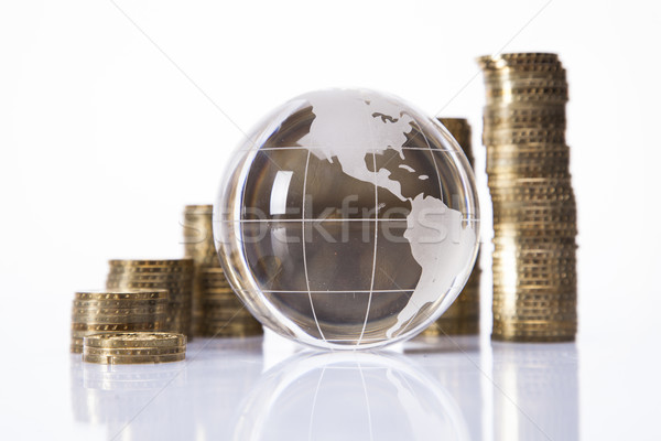 [[stock_photo]]: Financière · monde · argent · isolé · blanche · affaires