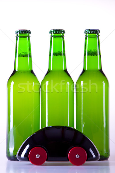 Chilled beer on white background Stock photo © BrunoWeltmann