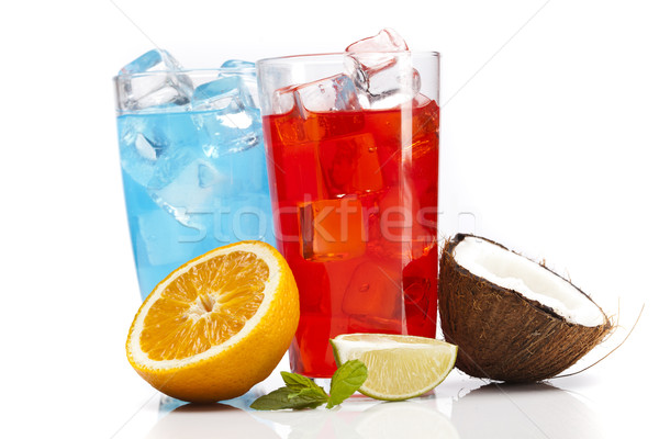 Exotic alcohol drinks set with fruits Stock photo © BrunoWeltmann