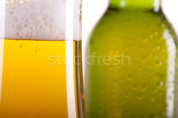 Cerveza blanco fiesta luz bar oro Foto stock © BrunoWeltmann